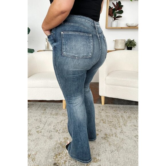 NWT Judy Blue Flare Jeans High Waist Tummy Control, Stretchy, Comfy Fall Fashion - Picture 11 of 12